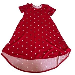 LuLaRoe CarlyRed and White Polka Dot Dreaa